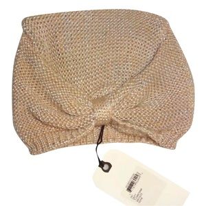Leith Shimmer Turban 👳‍♀️ Bronze w Cream + Silver Tones Glimmer GR8 Gift NWT